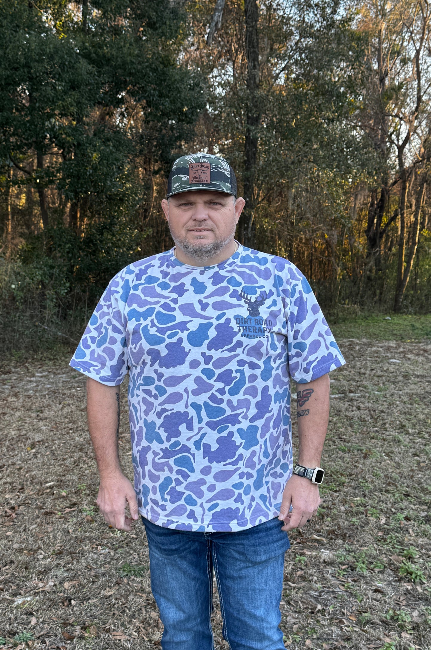 Washed Vintage camo buck t shirt