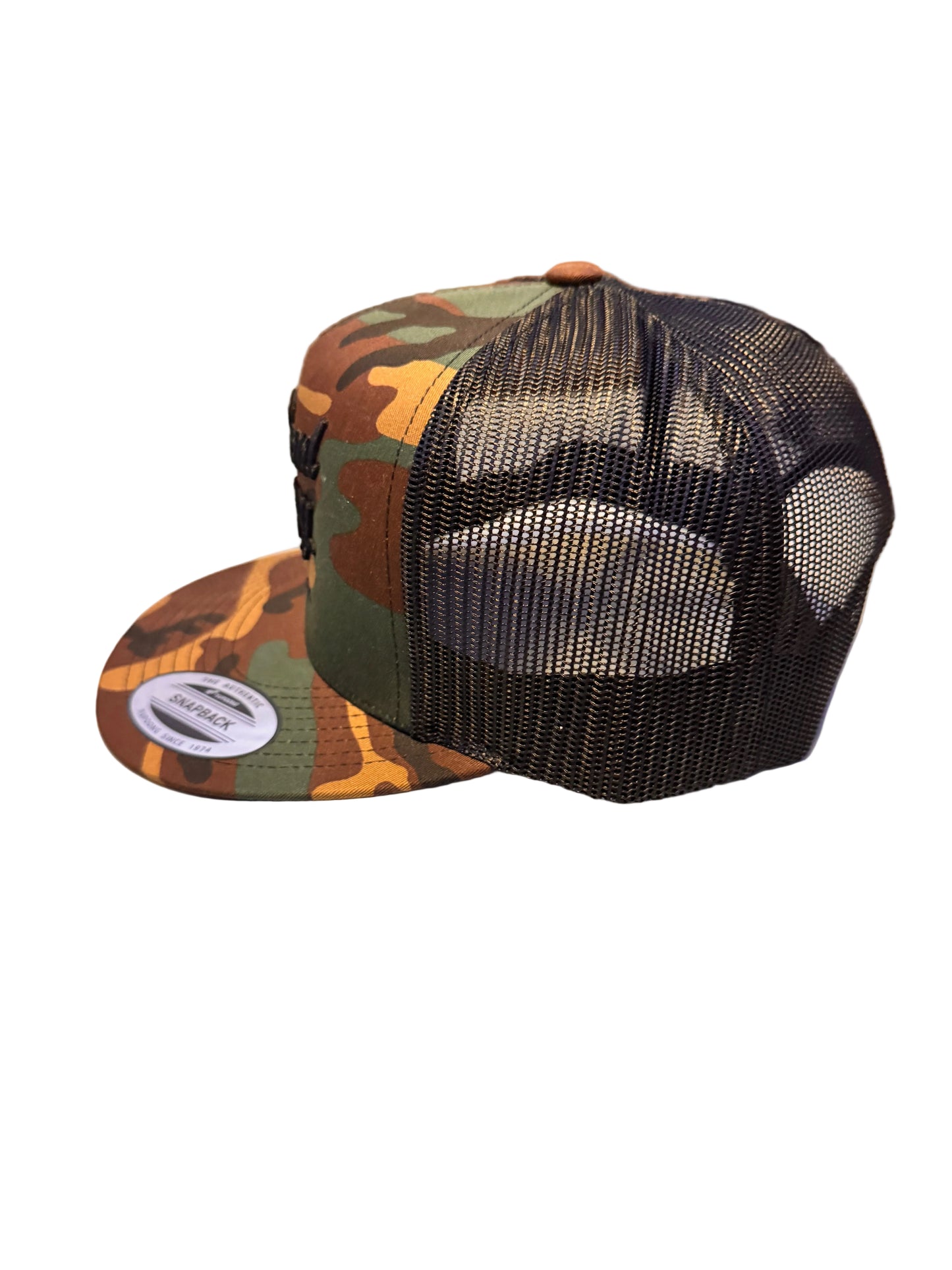 Woodland Camo Embroidered Dirt Road Therapy Apparel Flat bill snap back
