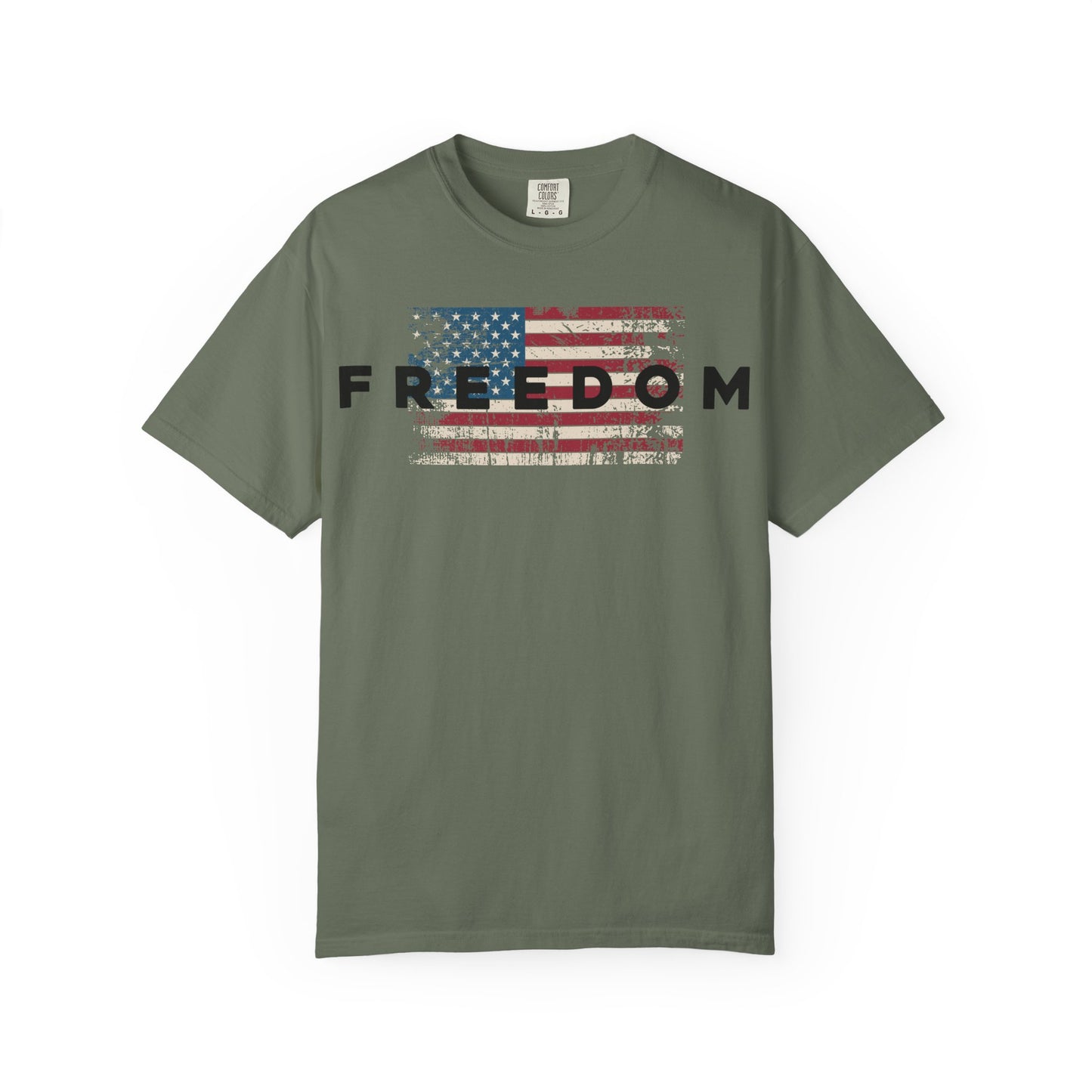 Freedom American Flag T-Shirt — Distressed Patriotic Tee