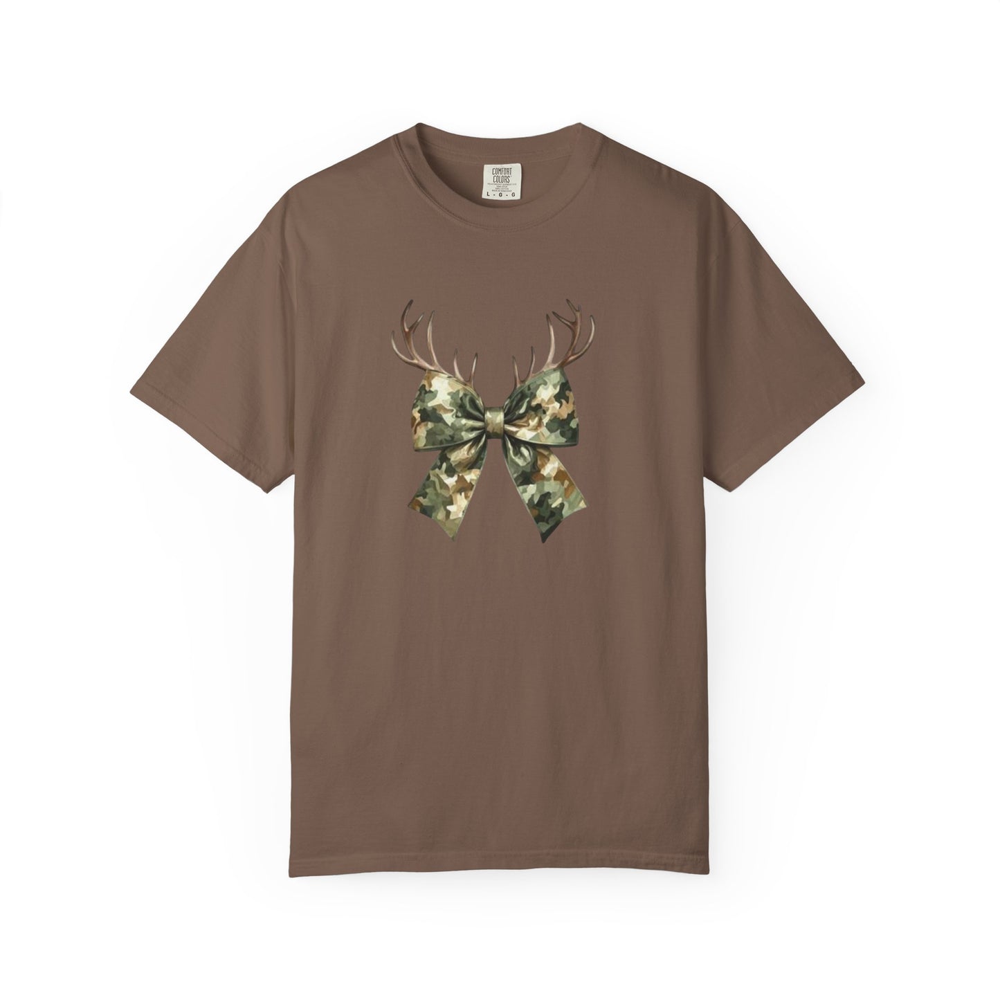 Camo Antler Bow T-Shirt — Comfort Colors Garment-Dyed