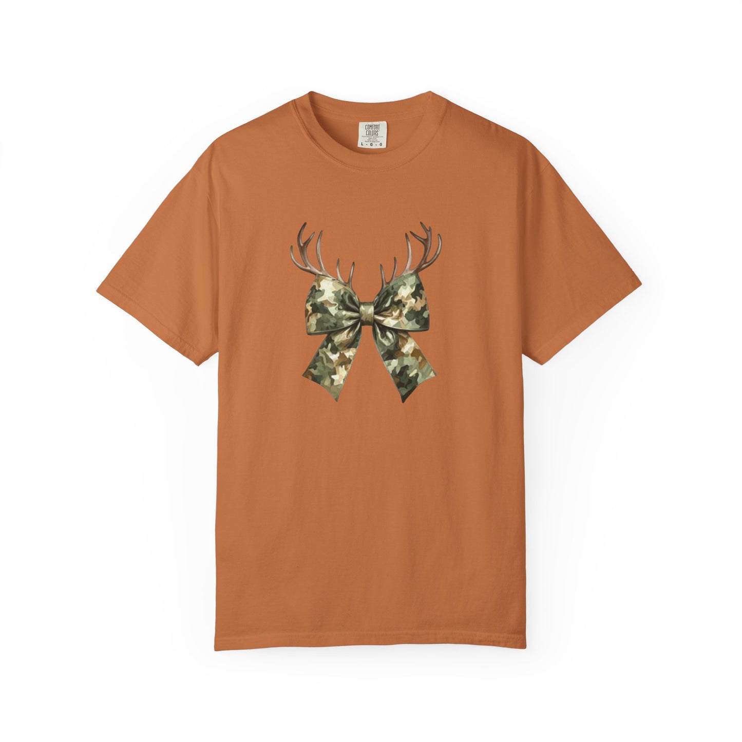 Camo Antler Bow T-Shirt — Comfort Colors Garment-Dyed