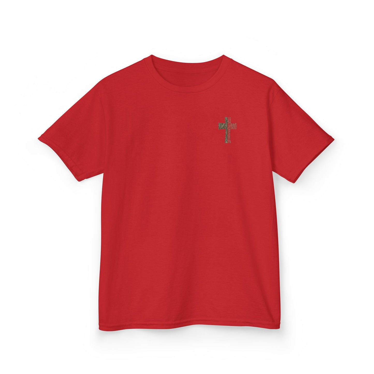 Camo Cross 'I Can Do All Things Through Christ' Christian Youth Tee