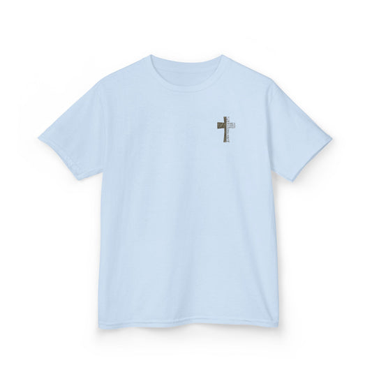 Camo Cross 'I Can Do All Things Through Christ' Christian Youth Tee