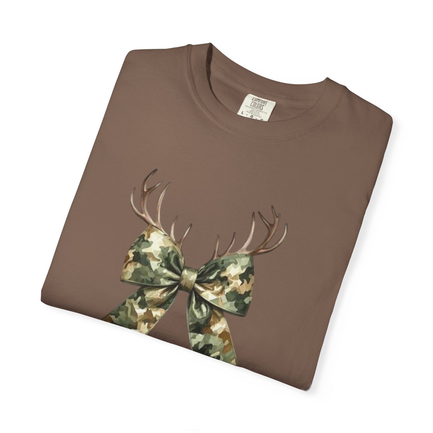 Camo Antler Bow T-Shirt — Comfort Colors Garment-Dyed