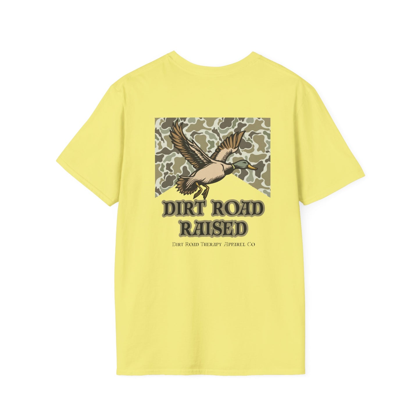 Dirt Road Raised T-Shirt | Flying Duck Camo Back Graphic