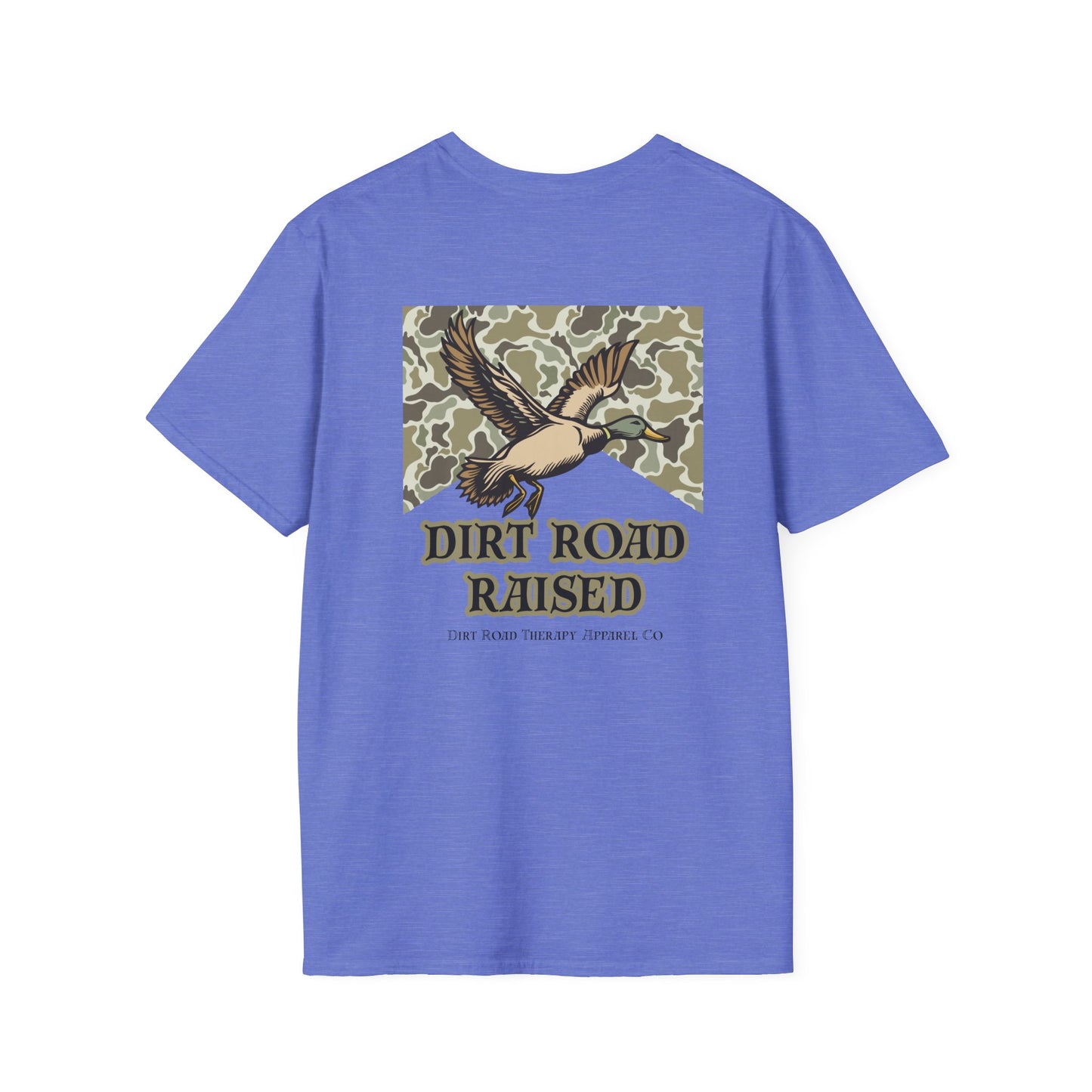 Dirt Road Raised T-Shirt | Flying Duck Camo Back Graphic