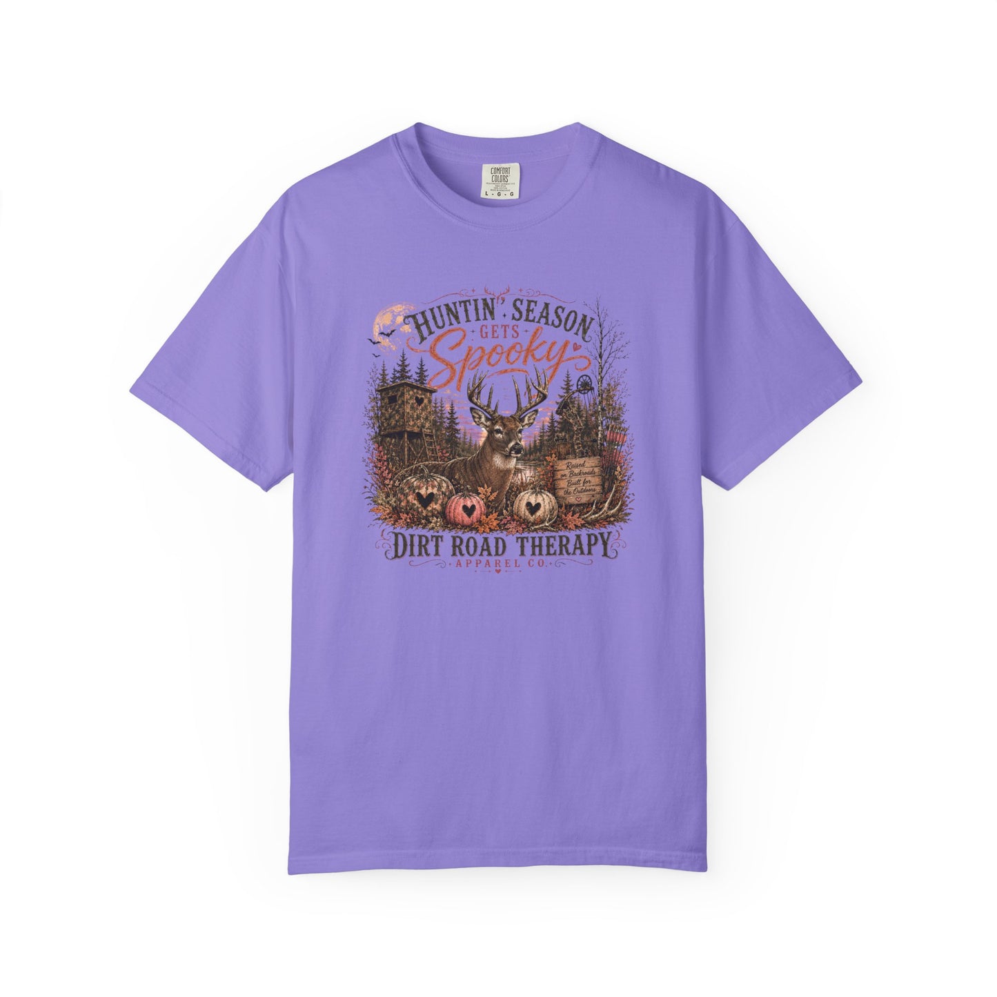 Dirt Road Therapy Huntin’ Season Gets Spooky Halloween Hunting Graphic Tee