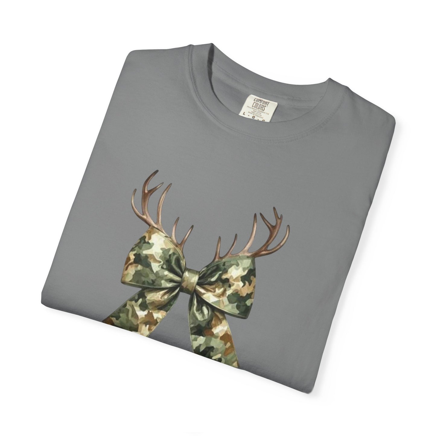 Camo Antler Bow T-Shirt — Comfort Colors Garment-Dyed