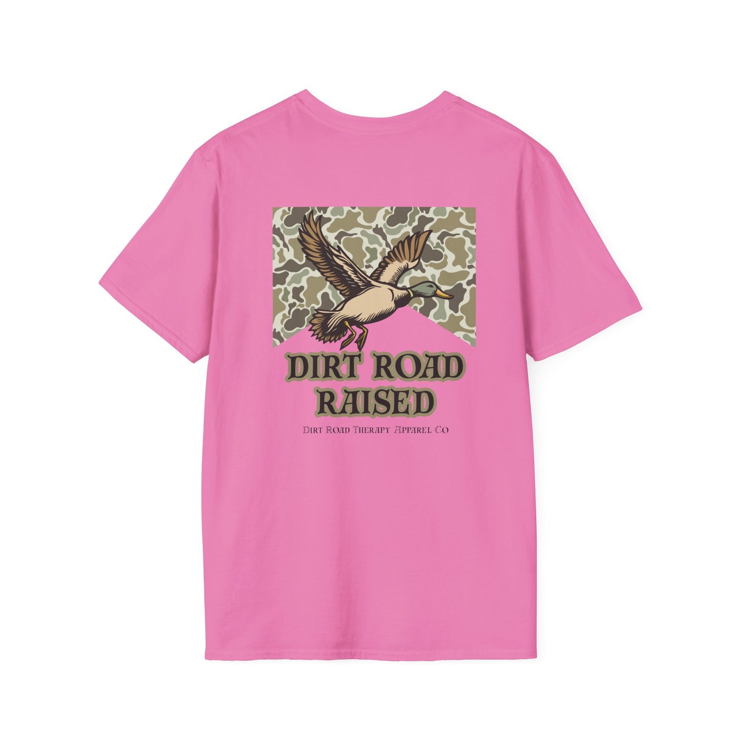 Dirt Road Raised T-Shirt | Flying Duck Camo Back Graphic