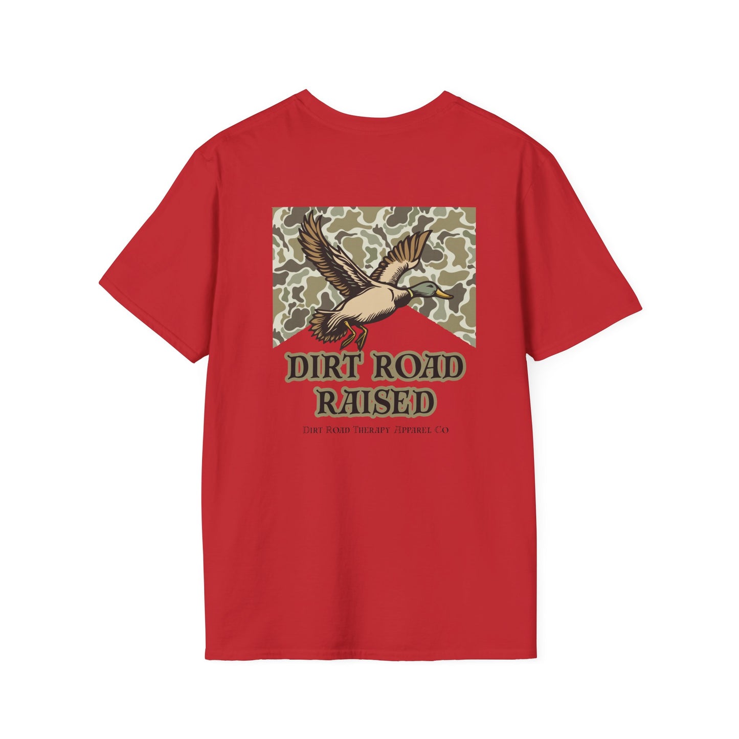 Dirt Road Raised T-Shirt | Flying Duck Camo Back Graphic