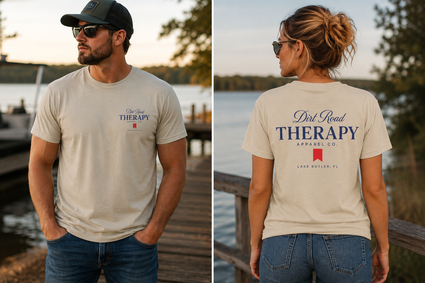Dirt Road Therapy Apparel Co. Heritage Script T-Shirt | Lake Butler, Florida | Gildan Softstyle 64000