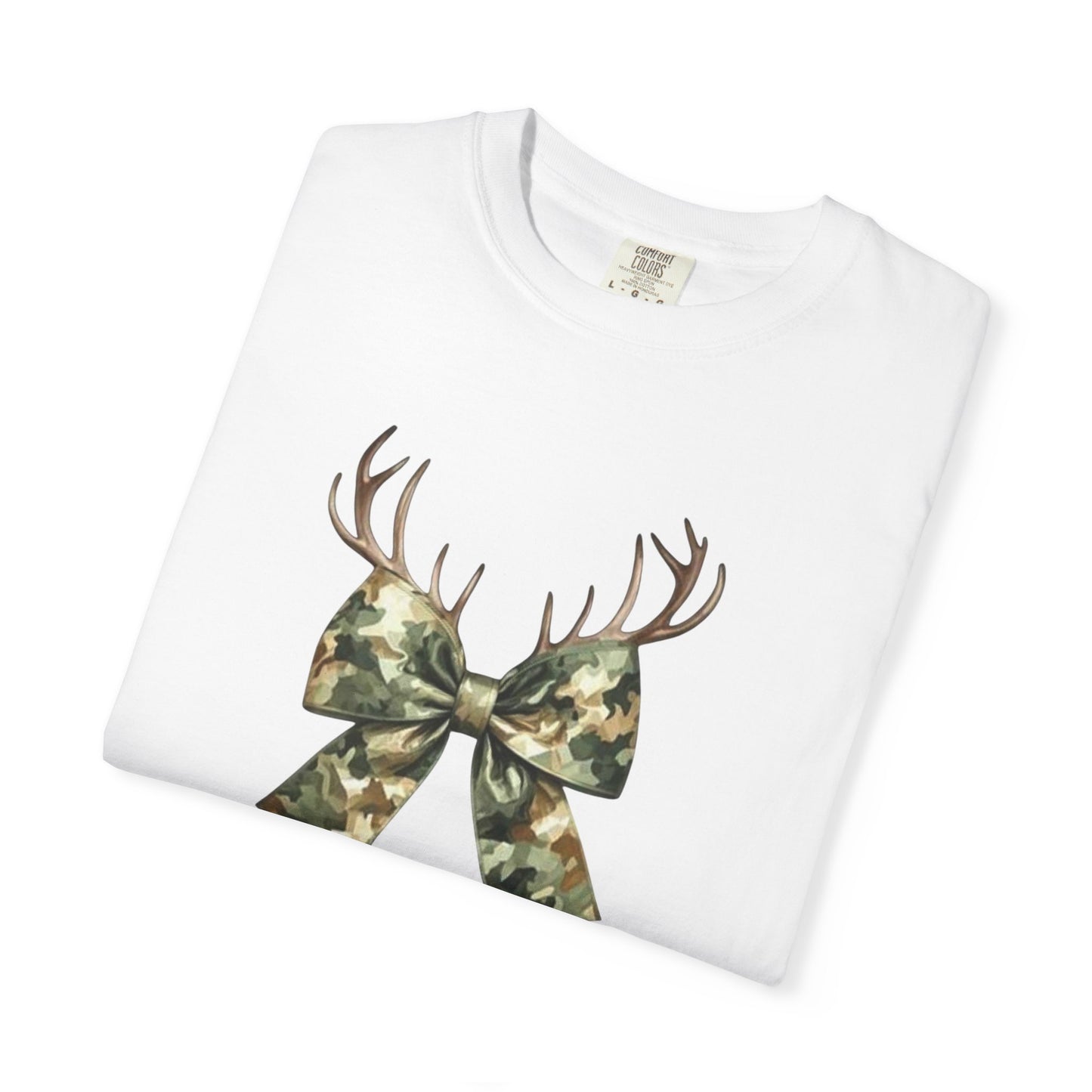 Camo Antler Bow T-Shirt — Comfort Colors Garment-Dyed