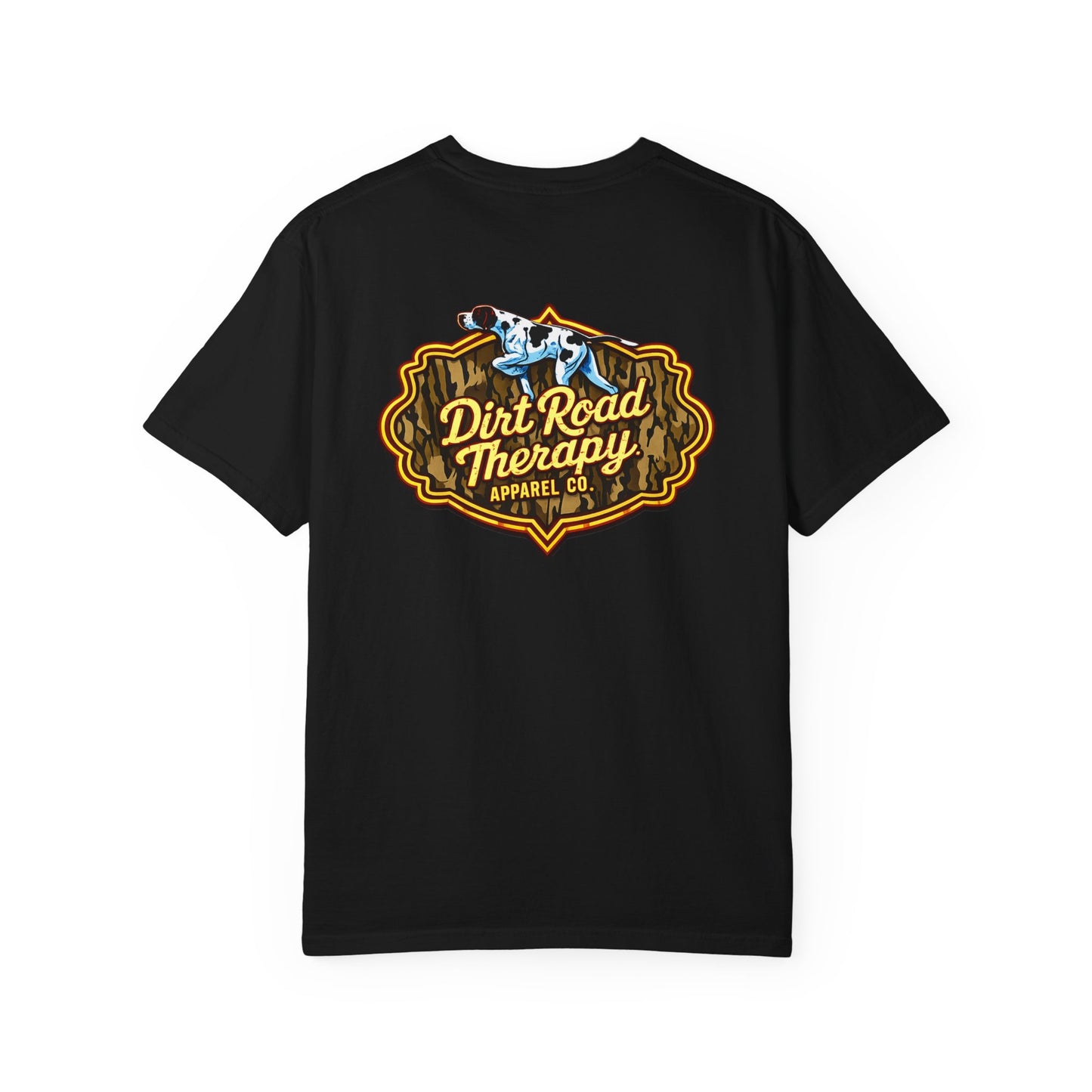 Dirt Road Therapy German Short Haired Pointer and camo Logo T-shirt