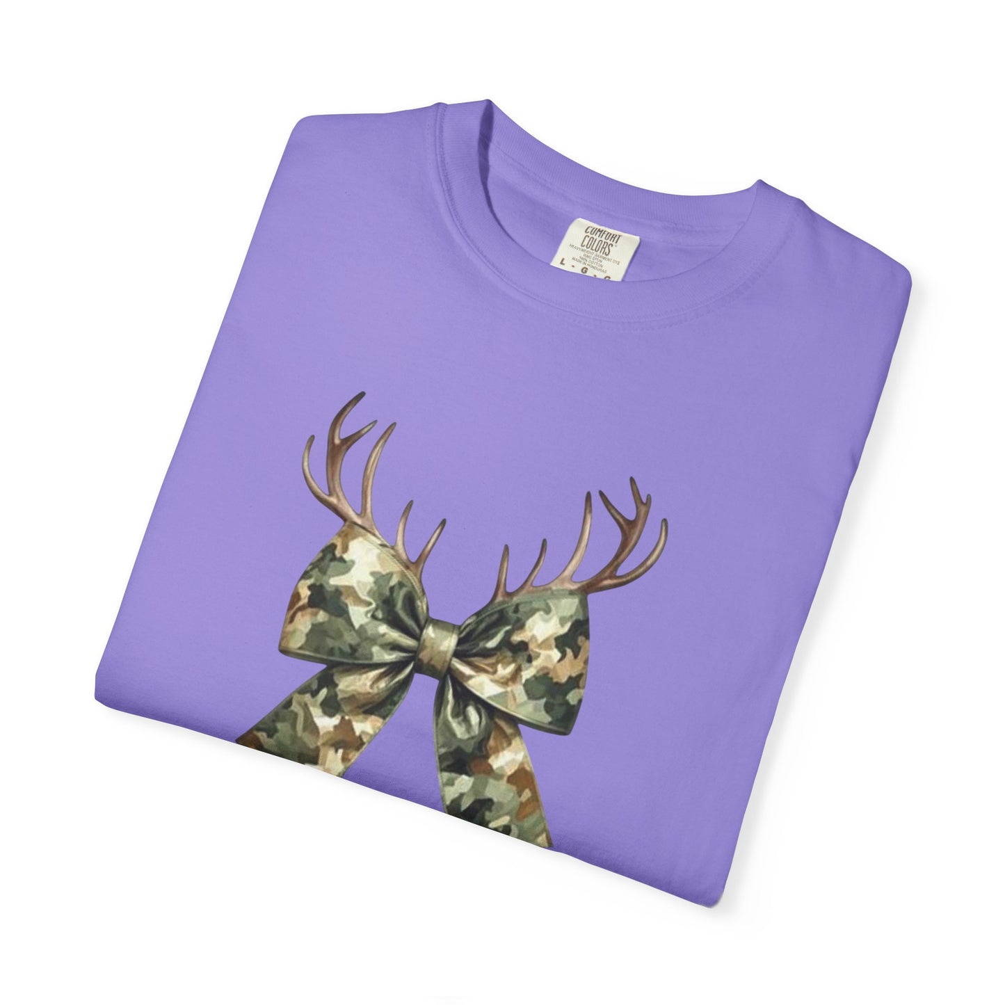 Camo Antler Bow T-Shirt — Comfort Colors Garment-Dyed
