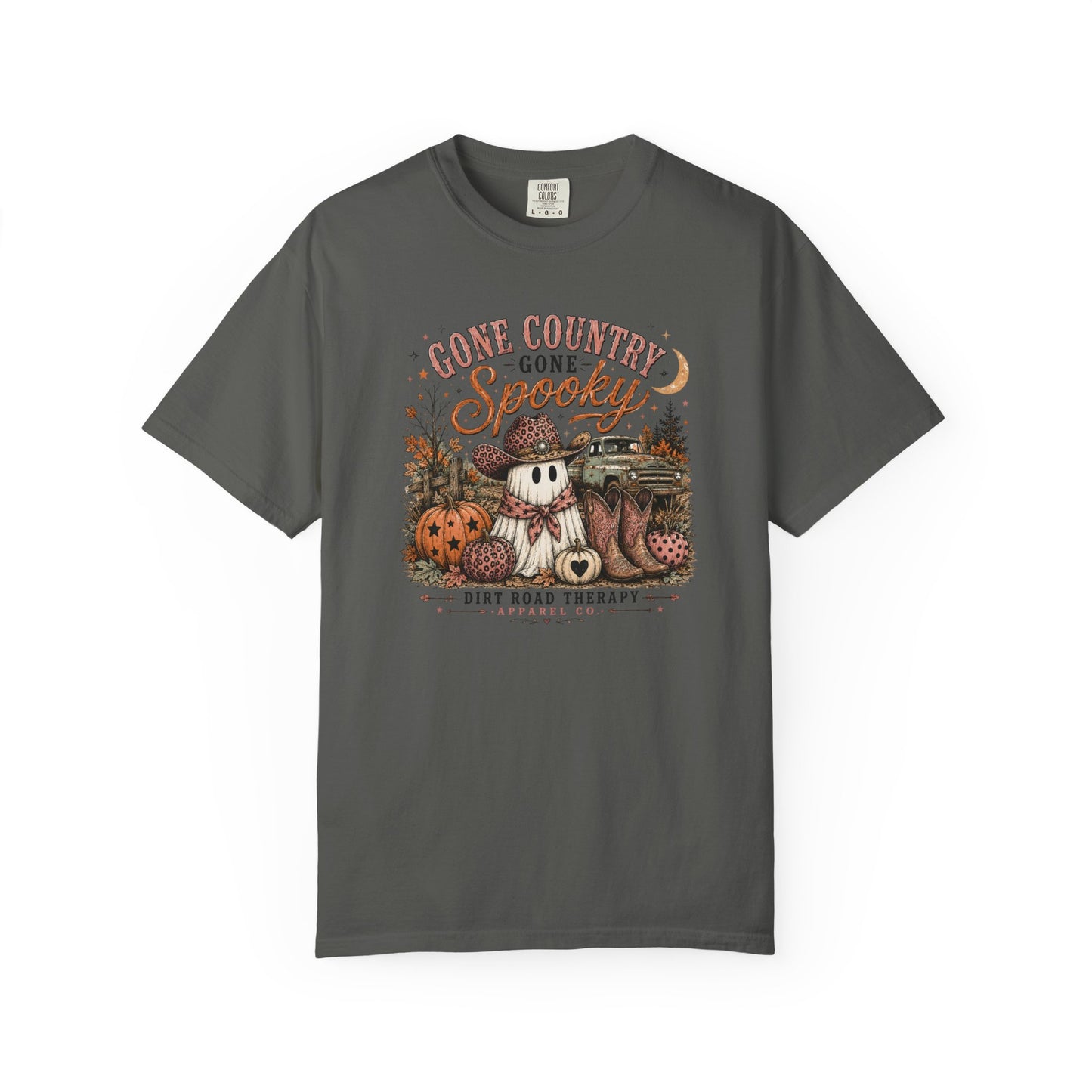 Dirt Road Therapy Gone Country Gone Spooky Halloween Graphic Tee
