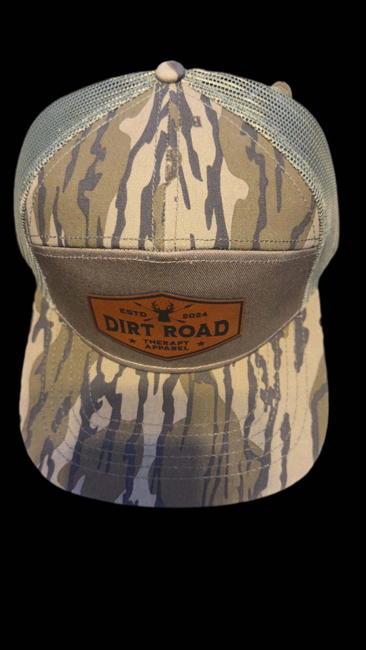 Mossy Oak original bottomland 7 panel flat bill patch hat