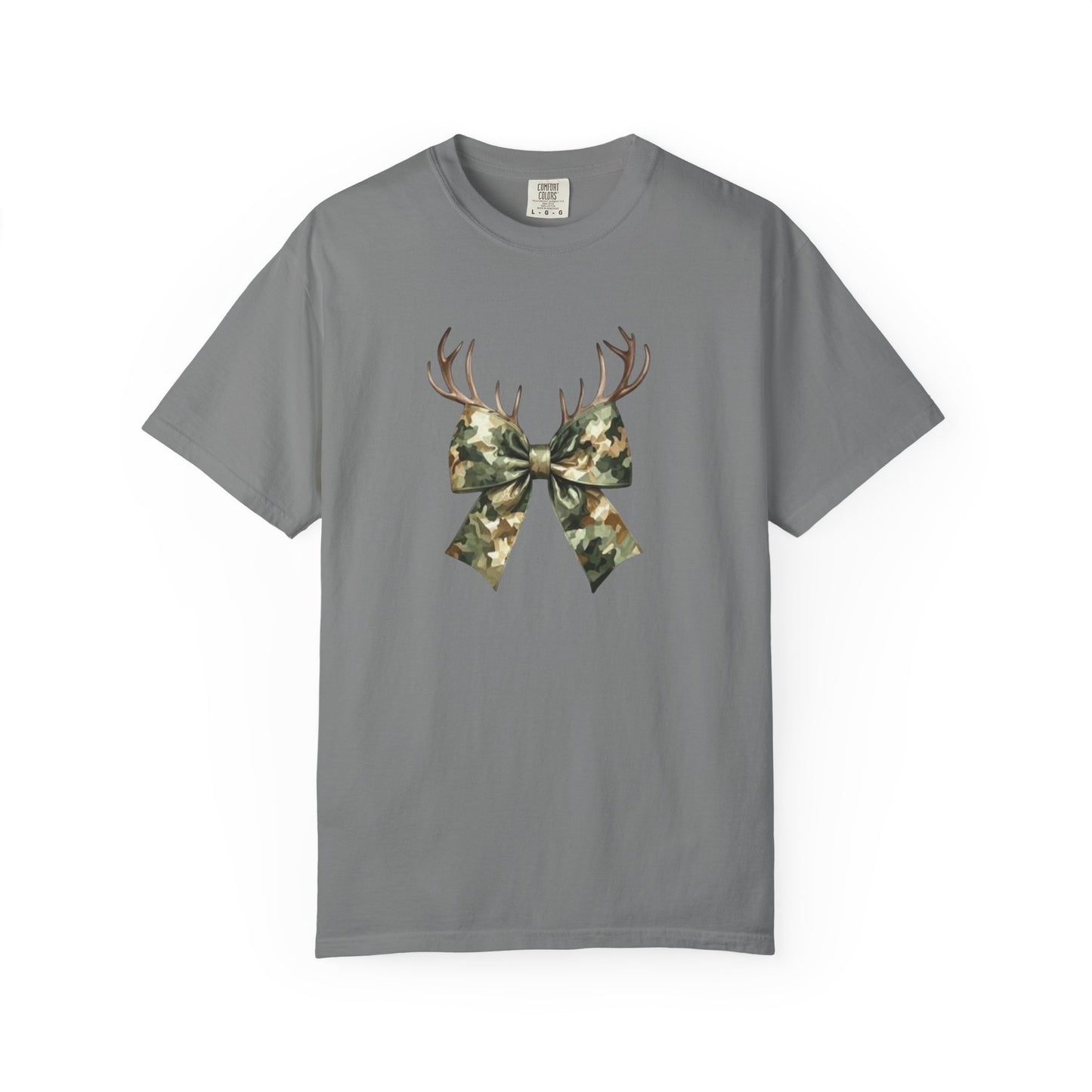 Camo Antler Bow T-Shirt — Comfort Colors Garment-Dyed