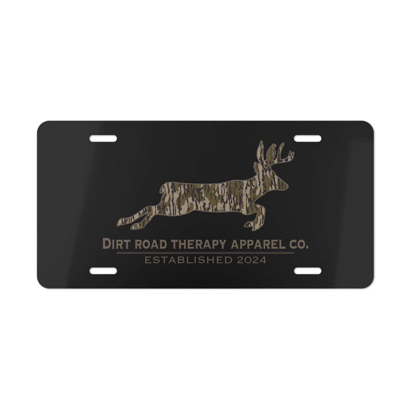Camo Running Deer Vanity Plate | Dirt Road Therapy Apparel Co.