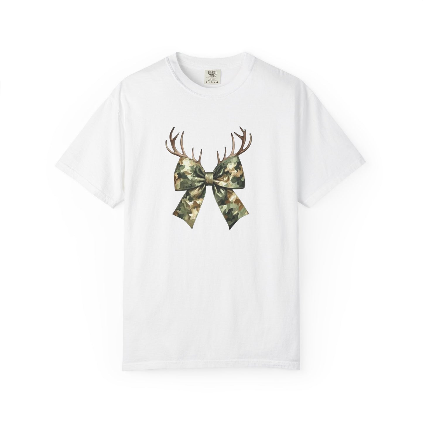 Camo Antler Bow T-Shirt — Comfort Colors Garment-Dyed
