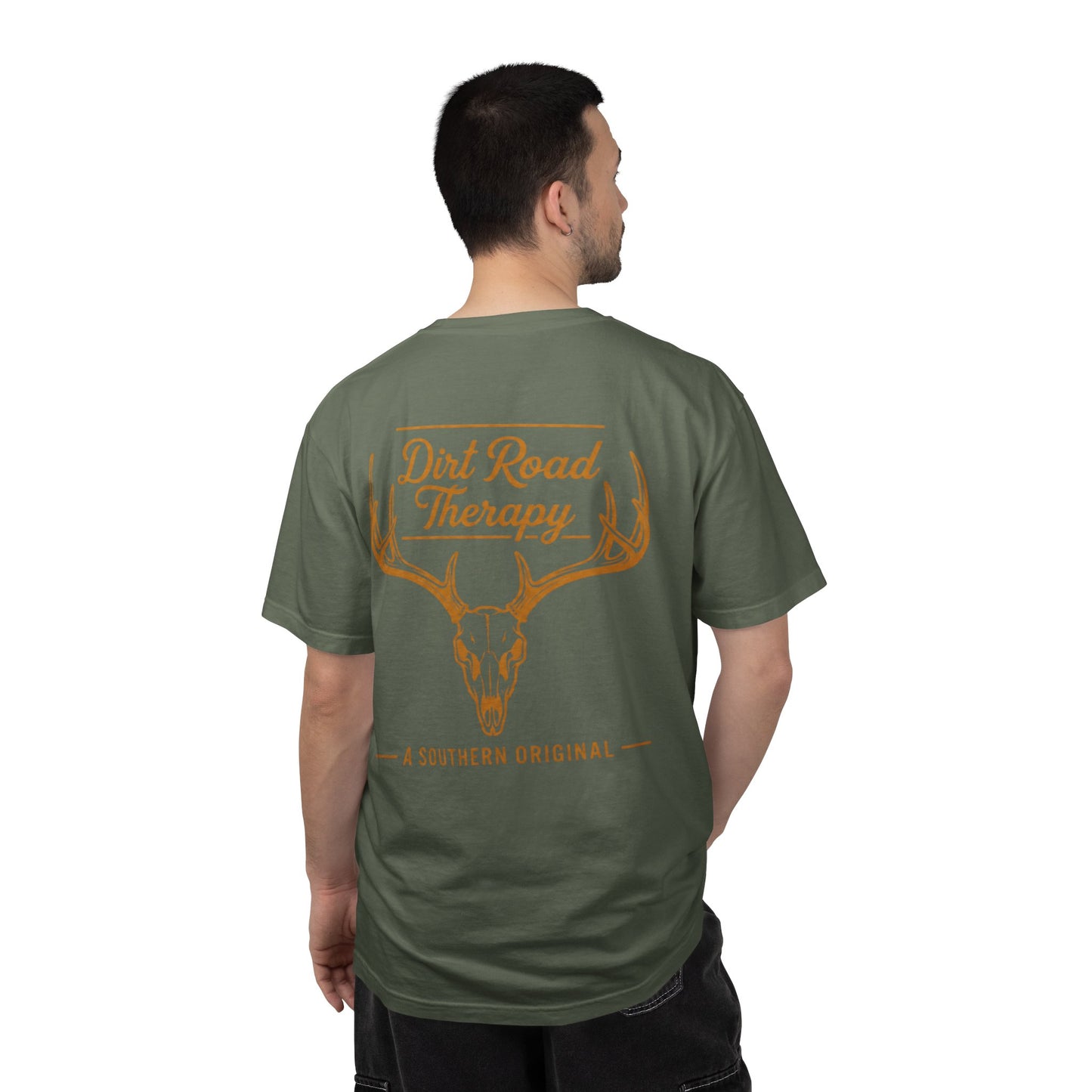 Dirt Road Therapy Deer Skull Graphic Tee