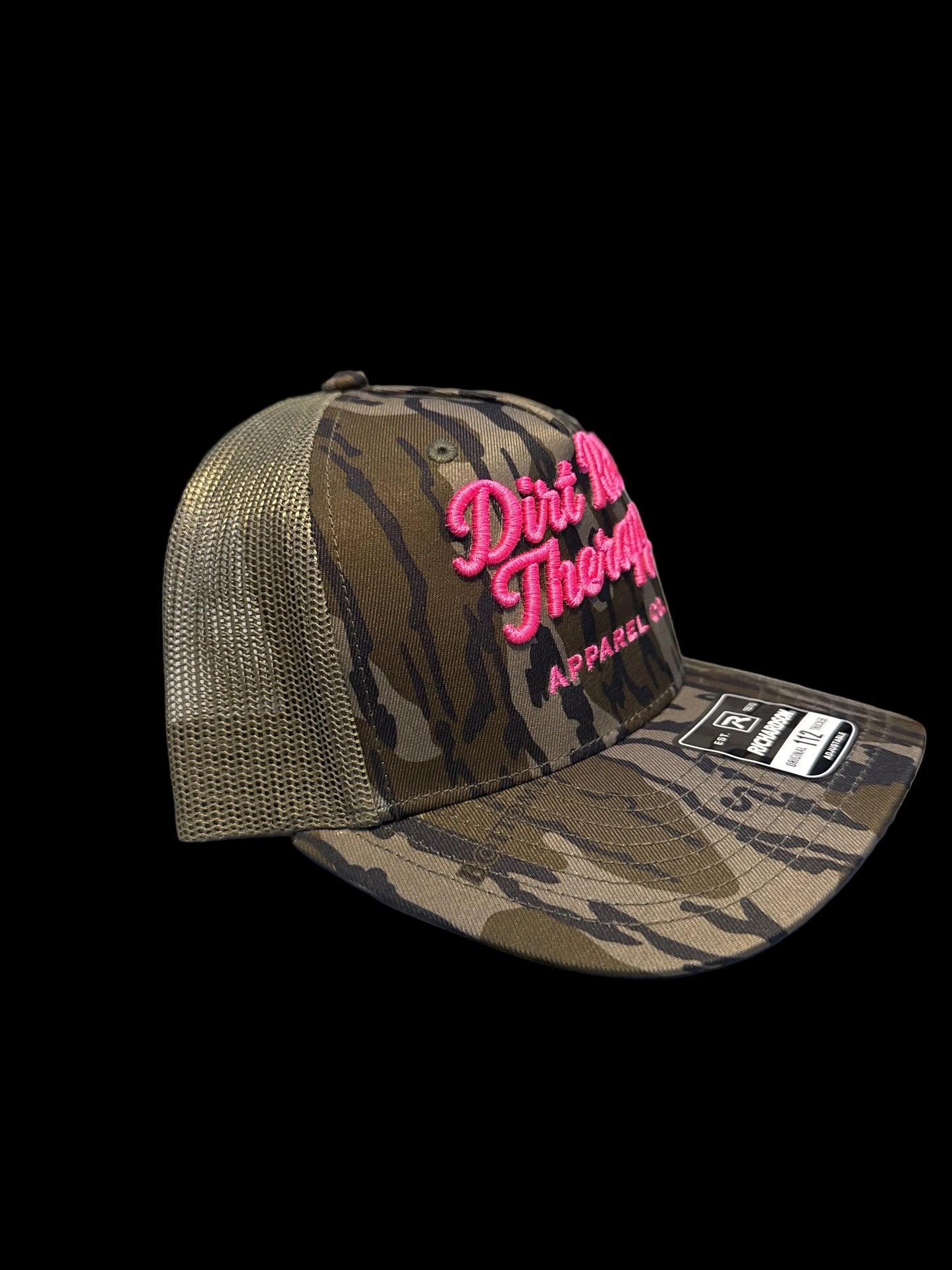 Pink & Bottomland embroidered Dirt Road Therapy Apparel Richardson 112 snap back