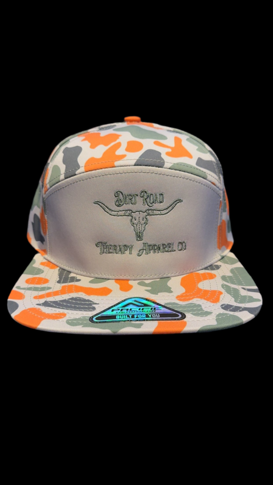 DRT Longhorn Khaki/Blaze camo flat bill