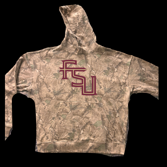 Oversized camo college hoodie FSU