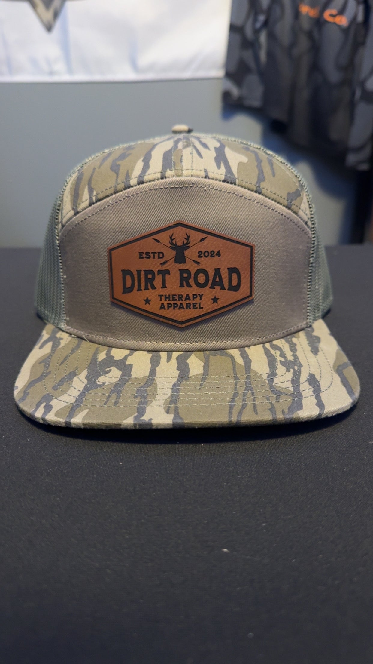 Mossy Oak original bottomland 7 panel flat bill patch hat