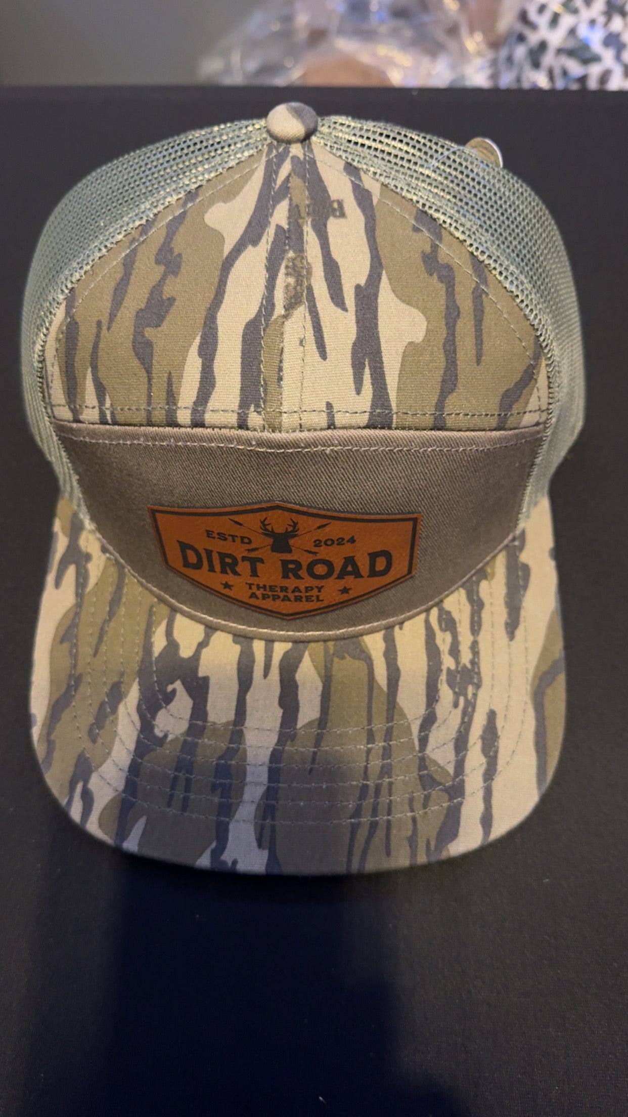 Mossy Oak original bottomland 7 panel flat bill patch hat