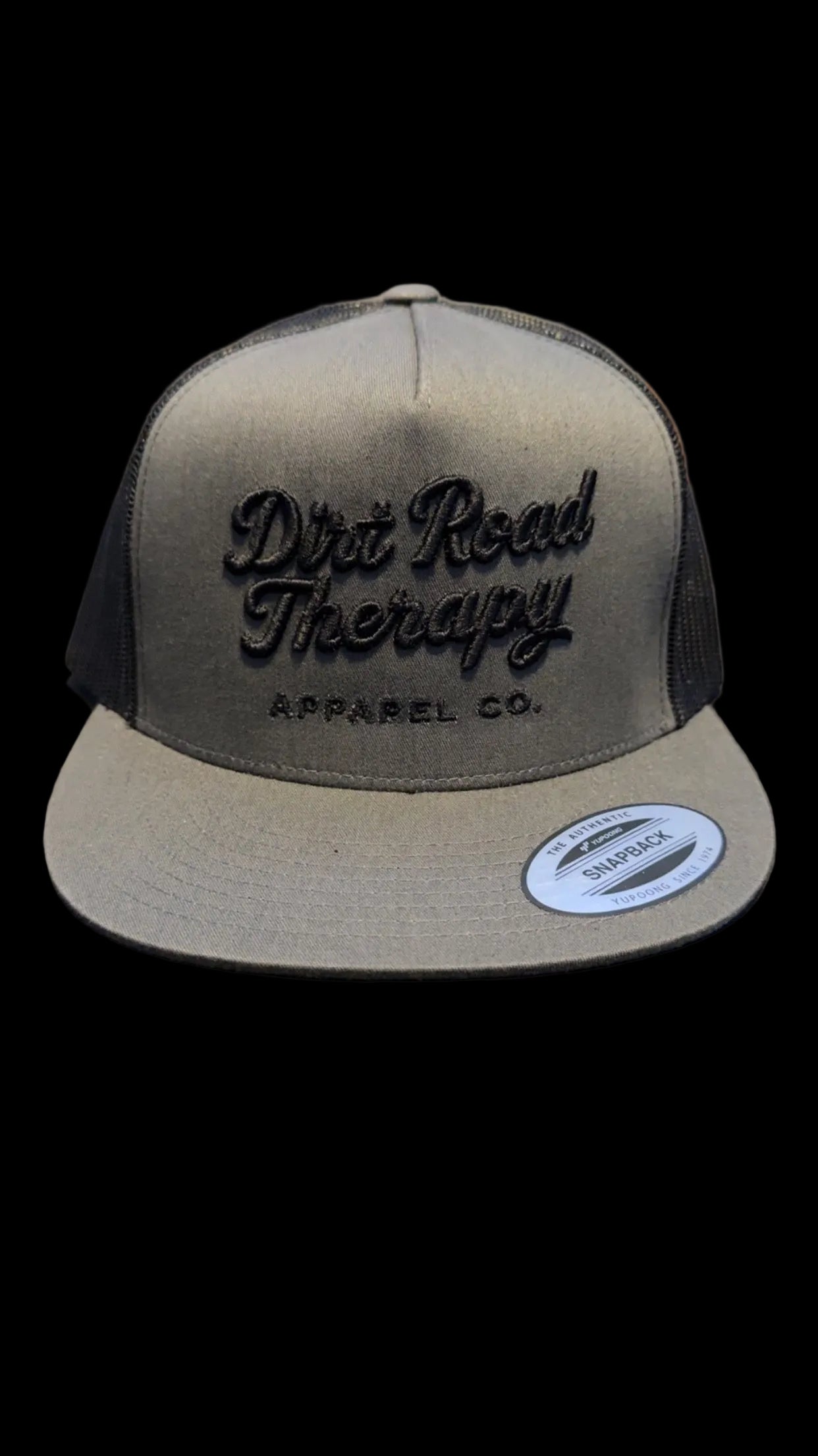 Embroidered Dirt Road Therapy Apparel Flat bill snap back