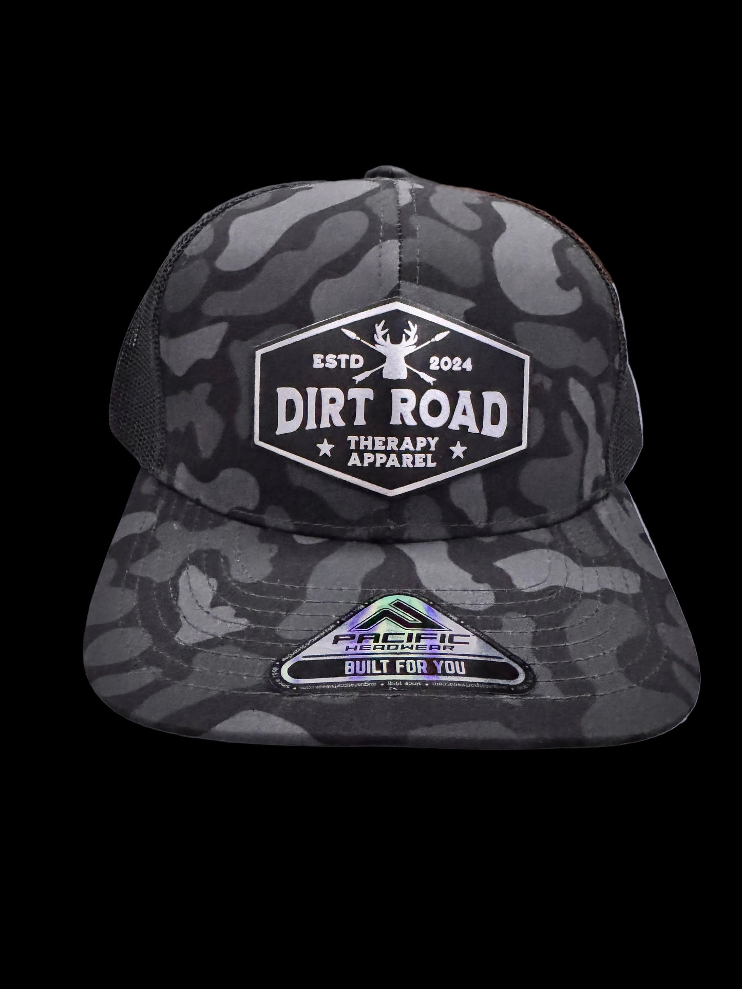 Black camo patch hat