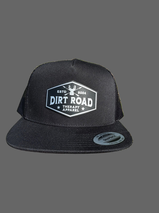 Black flat bill hat