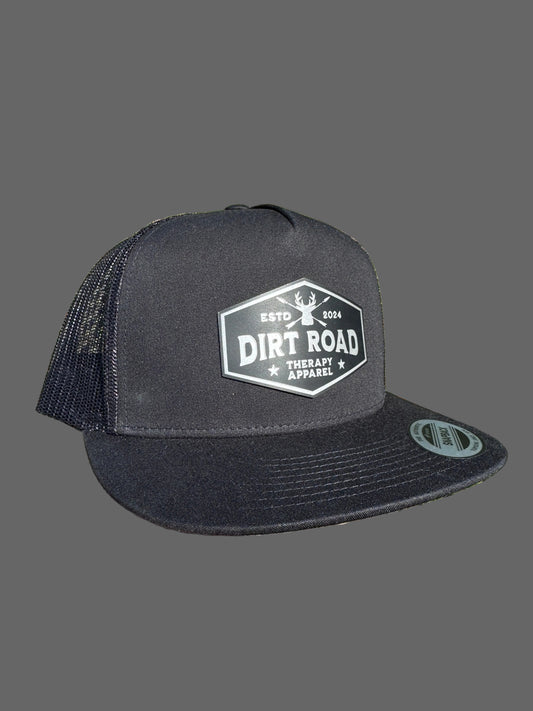 Black flat bill hat
