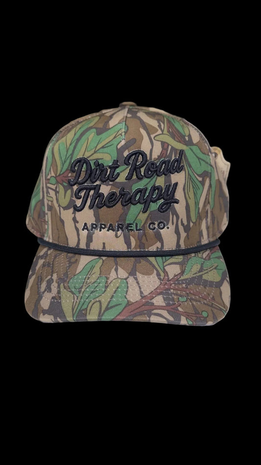 Green leaf bottomland hat with puff embroidery