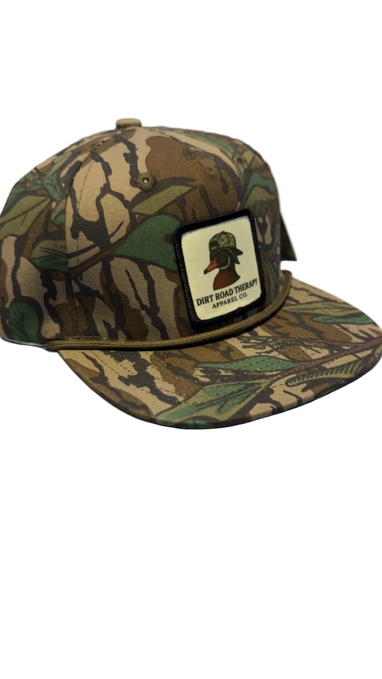 Youth mossy oak green leaf patch hat