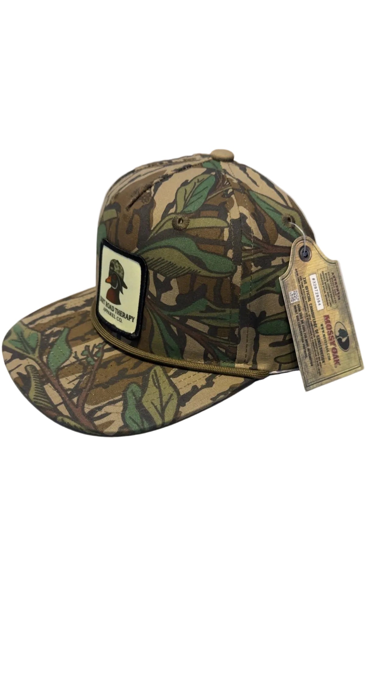 Youth mossy oak green leaf patch hat