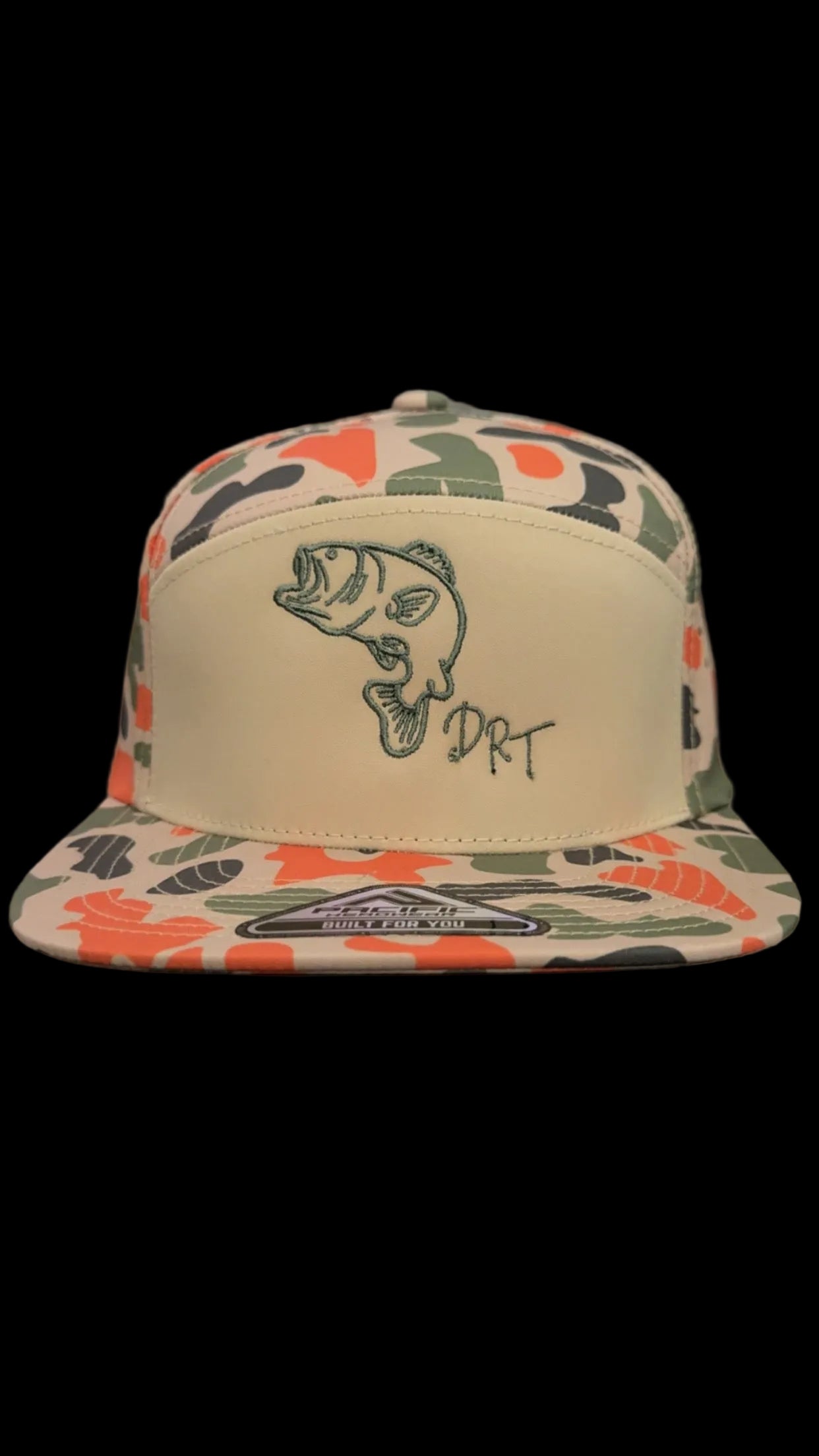 DRT Bass Khaki/Blaze camo flat bill