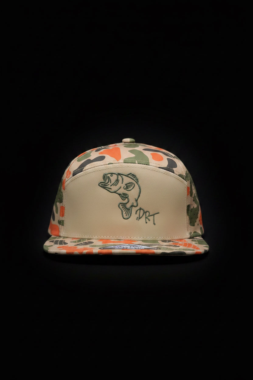 DRT Bass Khaki/Blaze camo flat bill
